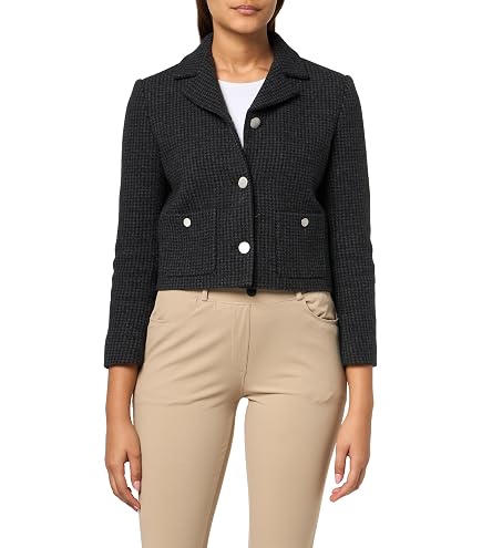 Theory womens Short Cropped Tweed Jacket, Green Multi, 0 US at